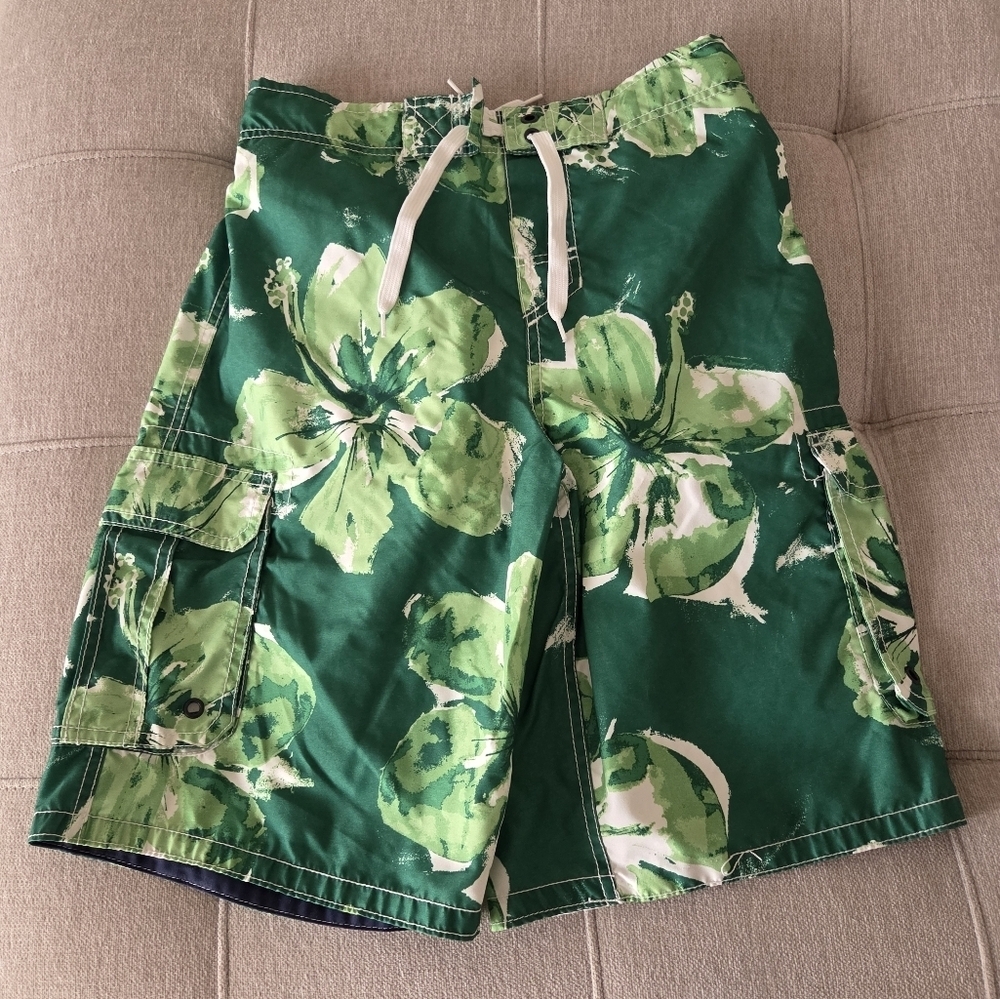 Mossimo Supply Co.Green Floral Swim Shorts Boys Sz.12-14